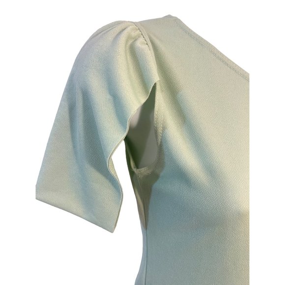 Pretty Little Thing Sage Green One Shoulder Bow Detail Midi Dress 8 NEW - Picture 7 of 15